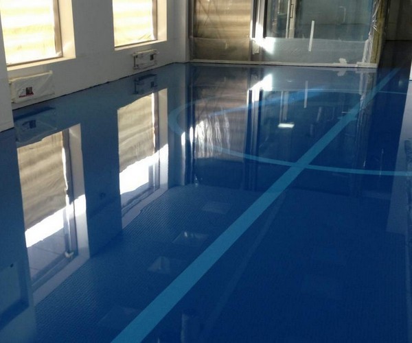 Полиуретановые бесшовные наливные полы на основе резиновых матов