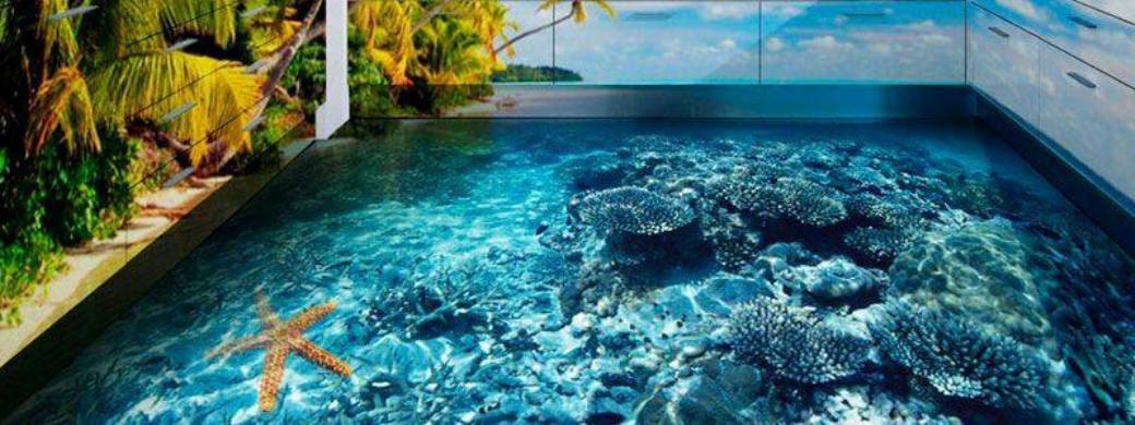 Наливной пол с морским 3D изображением
