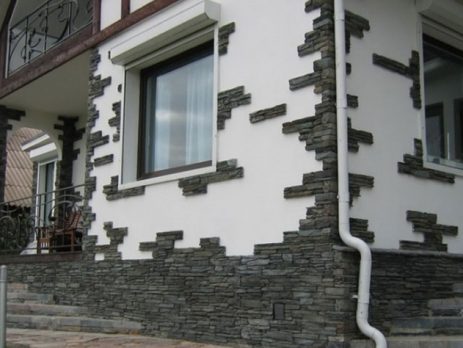 Отделка фасада искусственным камнем своими руками