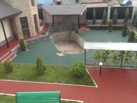 Отмостка из резиновой крошки